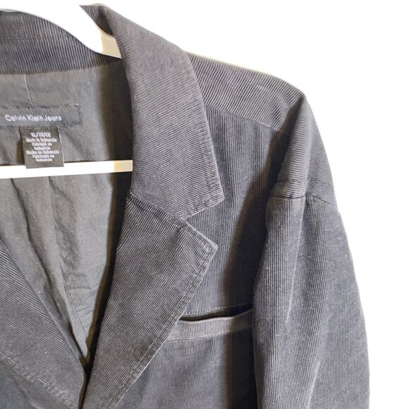Calvin Klein Jeans Corduroy Jacket Women’s Size XL Black Long Sleeve Button Up - Picture 4 of 12